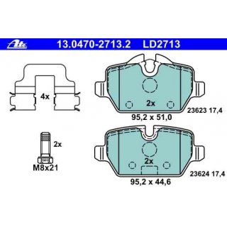 ATE Ceramic Brake Pads Rear Axle for BMW e81 e87 e90 & Mini R60