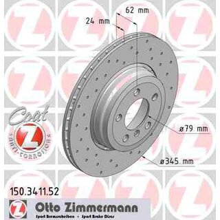 Zimmermann Sport Bremsscheibe 345x24mm Hinterachse fr BMW e65 e66