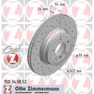 Zimmermann Sport Bremsscheibe 345x24mm HInterachse fr BMW e65 e66