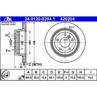 ATE rear brake discs 300x20mm for BMW e81 - e87 e90 - e93 e84