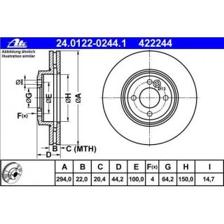 ATE Bremsscheiben VA 294x22mm fr Mini R50 - R53