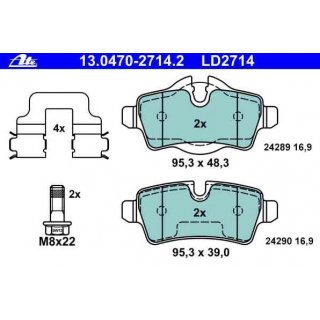 ATE Ceramic rear brake pads for Mini R55 R56 R57 R58 R59