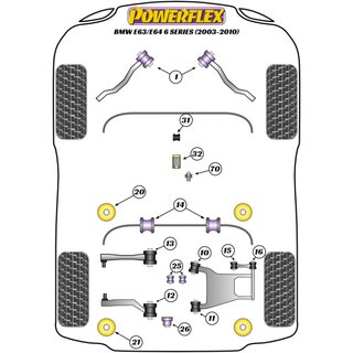 2 x Powerflex PFF5-701 PU Buchsen fr vordere Querlenker Zugstreben fr BMW E60 E61 E63 E64 (Nr.1)