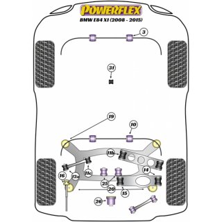 2 x Powerflex PFR5-4609-14 PU Stabilager Hinterachse 14mm fr BMW 1er 3er 5er X1 (Nr. 10 / 14 )