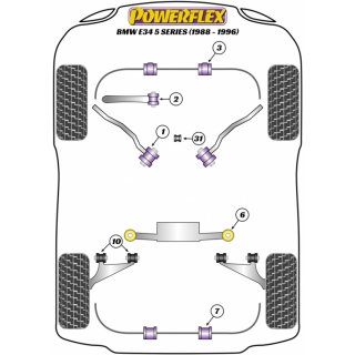 2x Powerflex PFR5-632 Hintere PU Differentiallager fr BMW 5er E34 7er E32 (Nr.42)