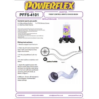 2 x Powerflex PFF5-4101 PU FRONT RADIUS ARM TO CHASSIS BUSH BMW 1*2*3*4 xDrive