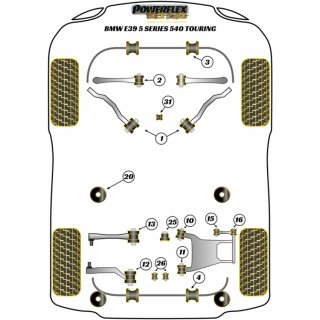 2 x Powerflex PFR5-526BLK hintere Lagerung Differential fr BMW e39 (Nr.26) 
