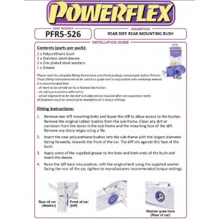 2 x Powerflex PFR5-526BLK hintere Lagerung Differential fr BMW e39 (Nr.26) 