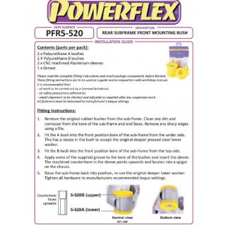 2 x Powerflex PFR5-520BLK vordere Hinterachslager / Tonnenlager fr BMW e39 Limo (Nr.20)