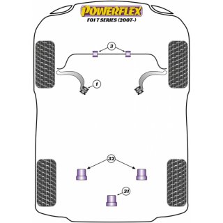 Powerflex PFR5-6031 PU Hinteres Differentiallager fr BMW 5er F10 F07 6er F06 7er F01 (Nr.41)