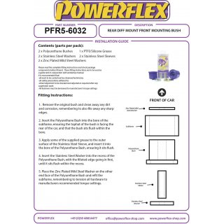 2x Powerflex PFR5-6032 PU Vordere Differentiallager fr BMW 5er F10 F07 6er F06 7er F01 (Nr.42)