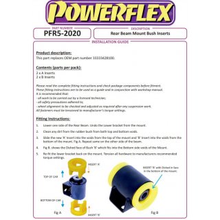 2 x Powerflex PFR5-2020BLK PU Verstrkungseinsatz Hinterachslager BMW 1502 - 2002 (Nr.20)