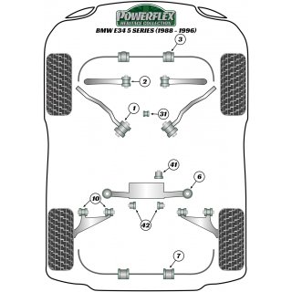 2 x Powerflex PFR5-507H REAR BEAM MOUNT BUSH BMW e32 e34 (No.6)