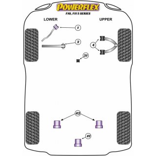 4x Powerflex PU Vorderachse Querlenkerbuchsen Oben fr BMW 5er 6er 7er i8 F01 F06 F07 F10 F11 F12 F13 (Nr.4)