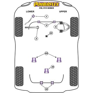 2 x Powerflex PFR5-6013-13 PU Stabilager Hinterachse 13mm fr BMW