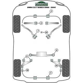 4 x Powerflex PFR5-606H PU Buchsen Achsschwingen fr BMW e28 e24 e34 e32 (Nr.5)