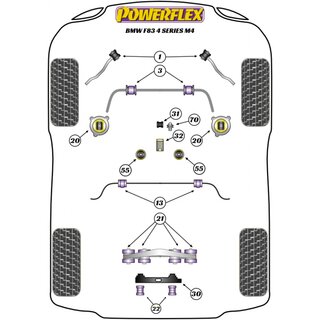 Powerflex PFR5-4026 PU Buchse Hinteres Differentiallager fr BMW M2 M3 M4 (Nr.22)