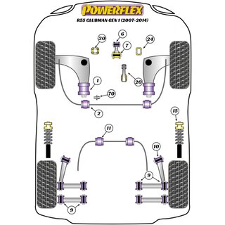 Powerflex PFF5-220 PU Buchse Motorlager Unten fr Mini R55 R56 R57 R58 R59 (Nr.20)