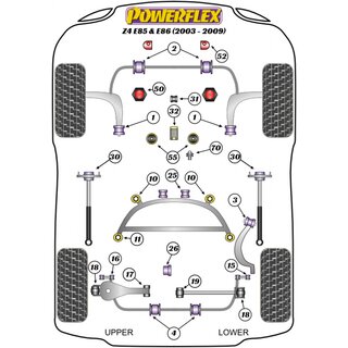 2x Powerflex PFF5K-4601 PU Querlenker Halter Vorderachse fr BMW 3er E46 Z4 E85 E86 (Nr.1)