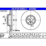 ATE Two-piece brake Disc 345x24 mm for BMW