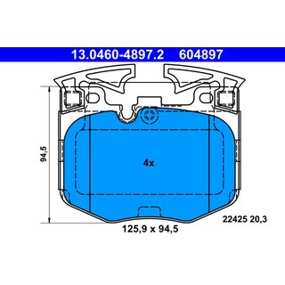 ATE Bremsbelagsatz Vorderachse fr 348mm Bremsscheibe fr BMW