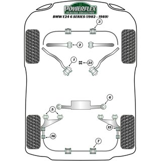 2 x Powerflex PFF5-801H PU Buchsen fr Druckstreben obere Querlenker fr BMW e24 Serie 2 + e28 #1