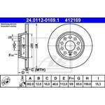 ATE Bremsscheibe Hinterachse 282x12mm fr div. VAG Modelle