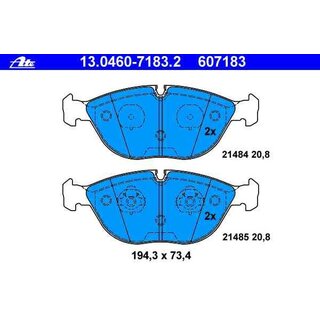 ATE Bremsbelge Bremskltze Vorderachse fr BMW E38 750i / 740D ab Bj. 09.1998