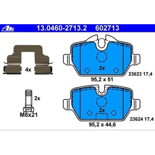 ATE Bremsbelge Hinterachse fr BMW e81 e87 e90 +  Mini R60