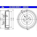 ATE brake drum for BMW 3 series e30