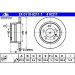 ATE rear brake disc 272x10mm for BMW e36 compact