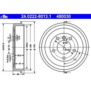 ATE Bremstrommel Hinterachse fr BMW e36