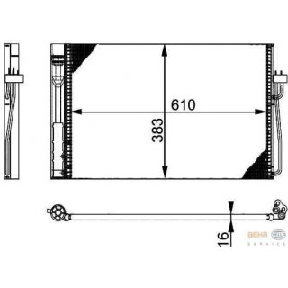 Hella Behr Condenser air conditioning with drier BMW e60 e61 e65 e66 Diesel