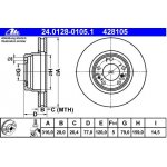 ATE front brake discs 316x28mm for BMW E38