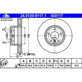 ATE Bremsscheibe 324x30mm Vorderachse fr BMW E65 E66 E67