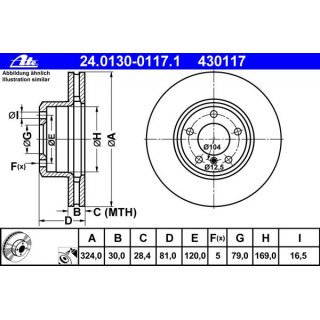 ATE front brake discs 324x30mm BMW E65 E66 E67