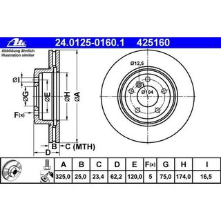 ATE Bremsscheibe Vorderachse 325x25mm fr BMW X3 e83