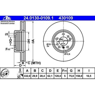 ATE Bremsscheibe 332x30mm Vorderachse fr BMW X3 E83 X5 E53