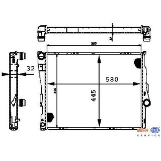 MAHLE Behr Premium Line Khler 580 x 445 x 32mm fr BMW e46 e85 Z4