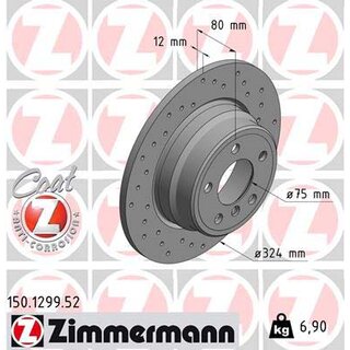 Zimmermann Sport Bremsscheibe 324x12mm Hinterachse fr BMW E53 X5