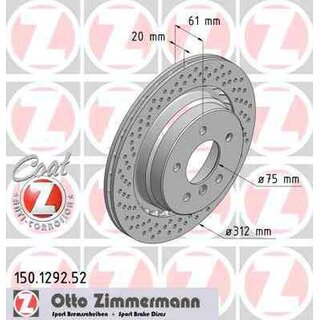 Zimmermann Sport Bremsscheibe Links HA fr BMW e36 M3 Z3 M 312x20mm