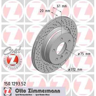 Zimmermann Sport Bremsscheibe Rechts fr BMW e36 M3 Z3 M 312x20mm