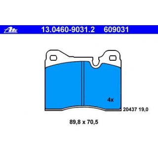 ATE Bremskltze Bremsbelge fr Festsattel ab 9.76 BMW e12 e23 e24 e28 M1