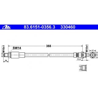 ATE Bremsschlauch vorne fr BMW E38