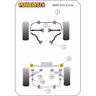 2 x Powerflex PFR5-504-14 Stabilager 14 mm Hinterachse BMW E39 Z3 E24 E28 