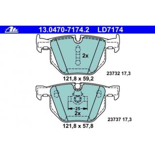 ATE Ceramic Bremsbelge Hinterachse fr BMW e60 e61 fr 320mm Bremsscheiben