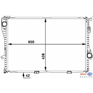 HELLA BEHR Premium Line Radiator for BMW e39 520i - 540i & e38 728i - 750i to buildyear 09.1998