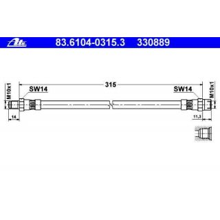 ATE rear brake hose for BMW e61