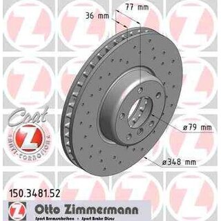 Zimmermann Sportbremscheibe vorne 348x36mm BMW E60 E61 E63 E64