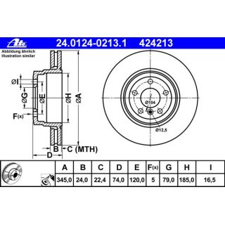 ATE Bremsscheiben 345x24mm HA BMW E65 E66 740i 750i 730d